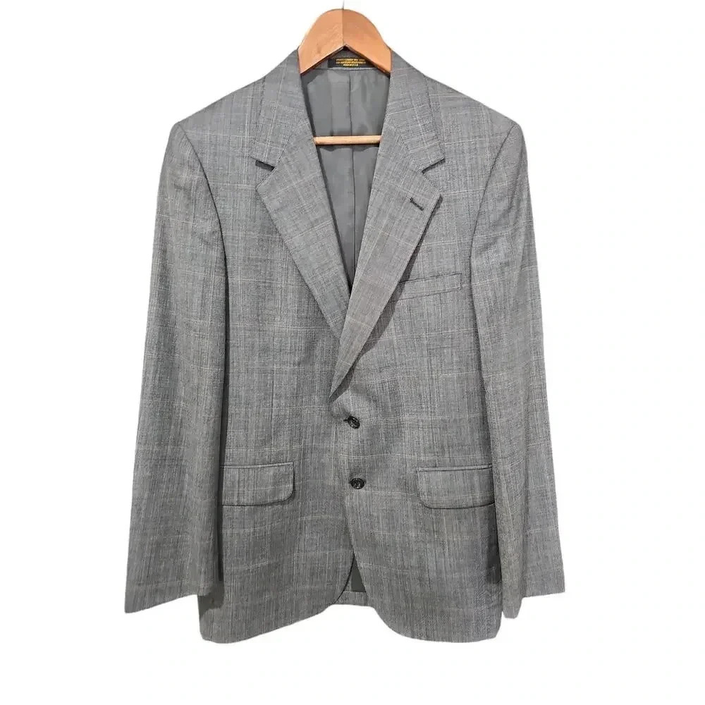 Evan Picone Men's Vintage Single-Breasted Blazer Grey Size 40